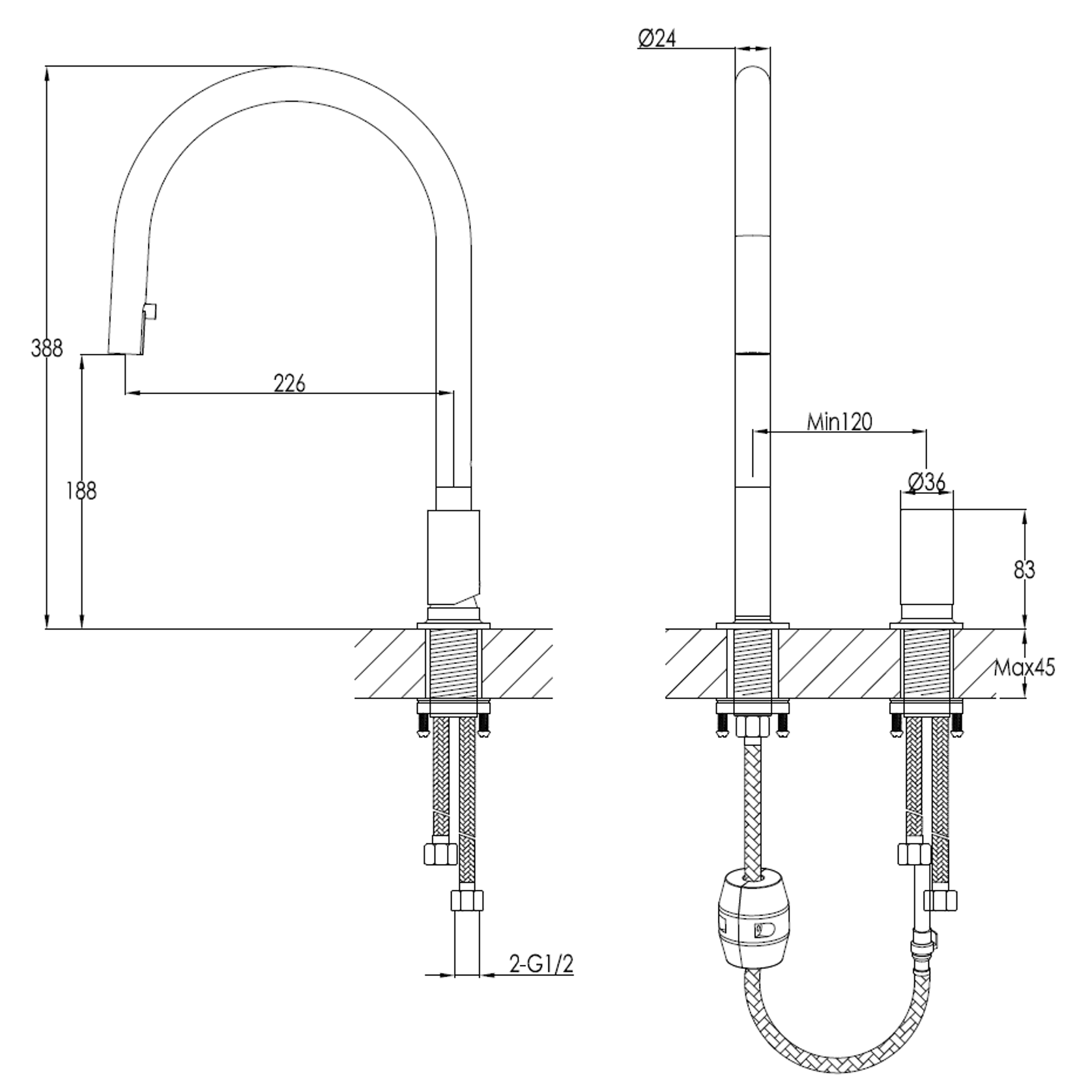 Doppia Extractable Kitchen Mixers gallery detail image