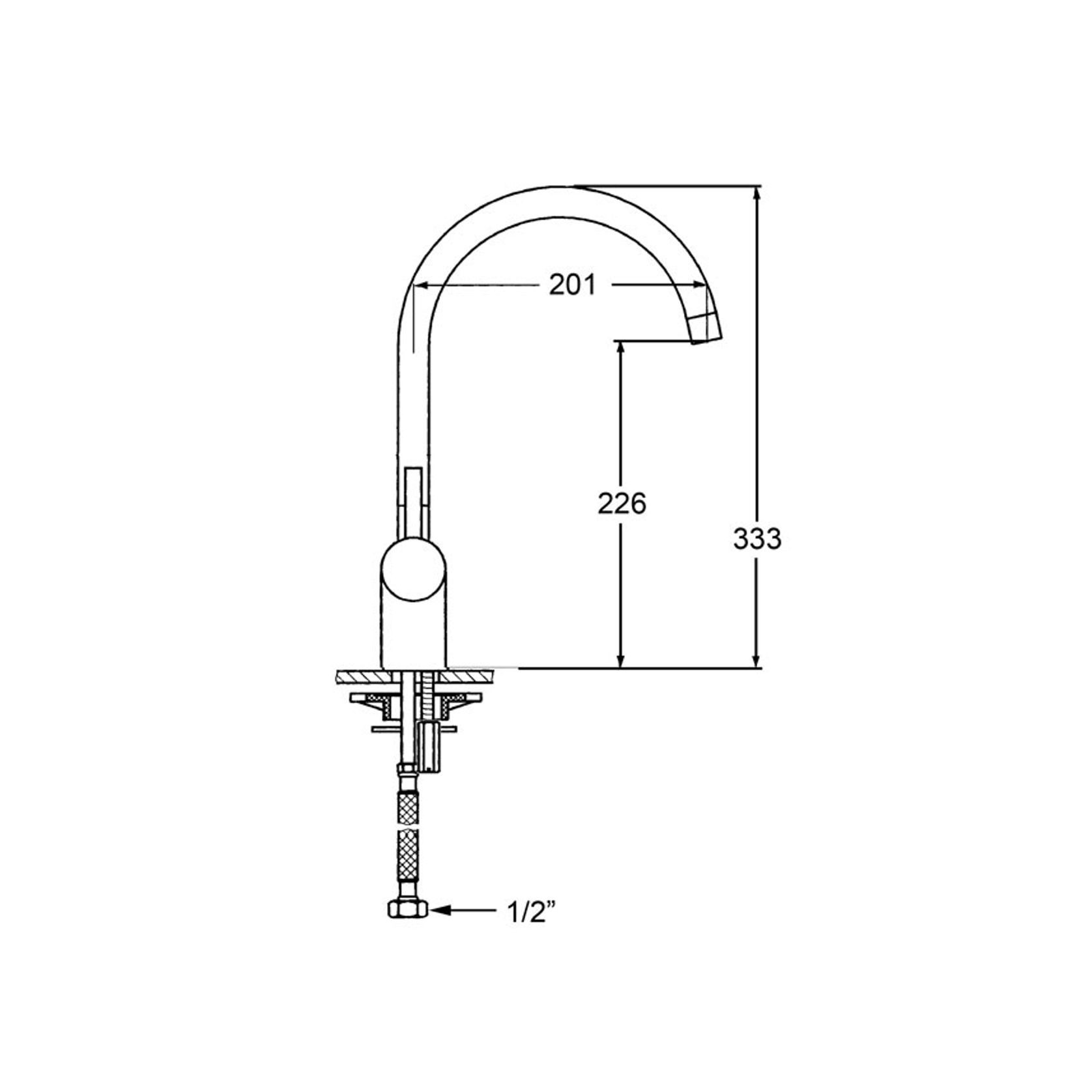 Elisa Gooseneck Mixer Chrome gallery detail image