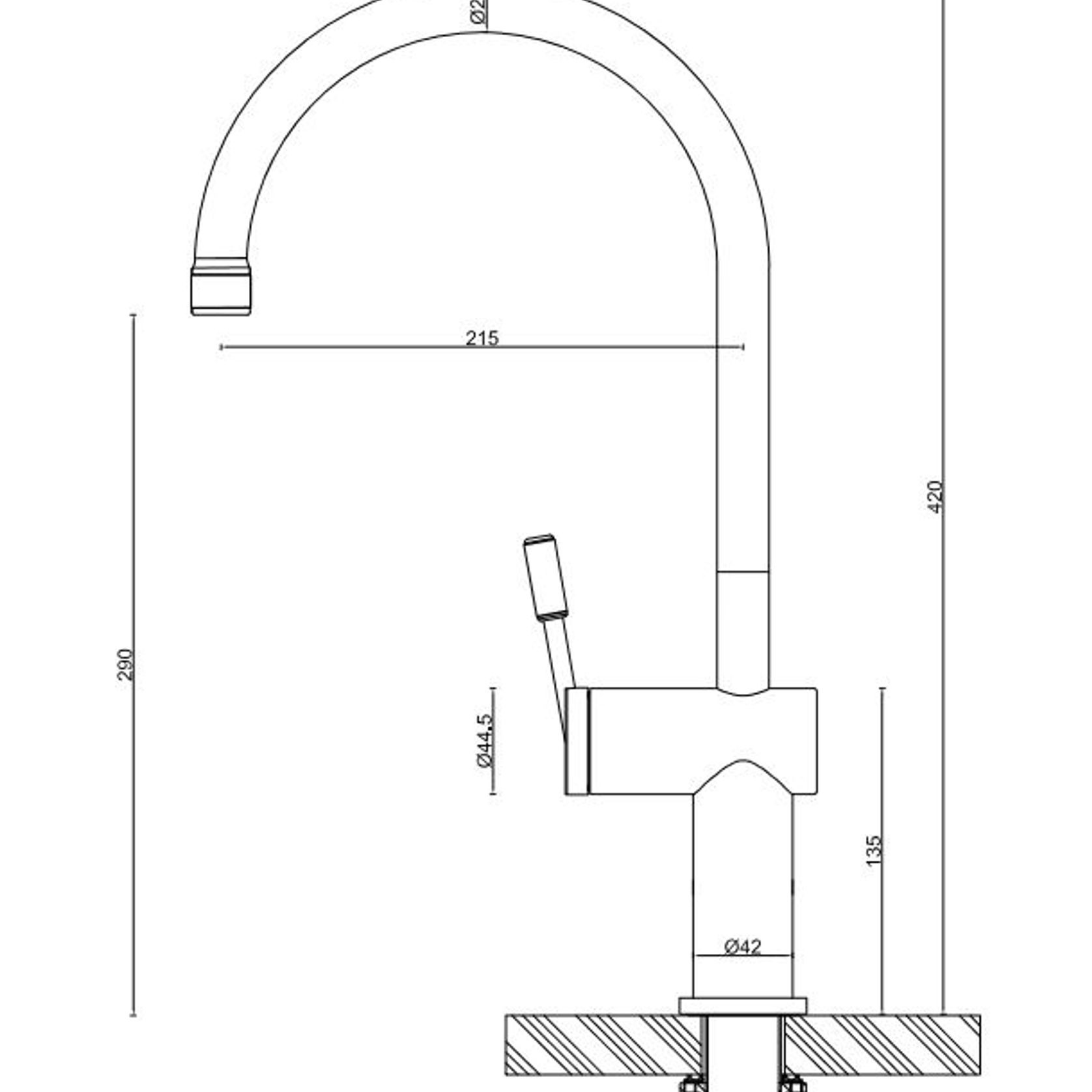 Rivet Gooseneck Kitchen Mixer Brushed Brass gallery detail image