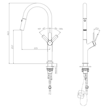 Muse Extractable Kitchen Mixer Gun Metal gallery detail image