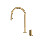 Doppia Extractable Kitchen Mixer Brushed Gold gallery detail image