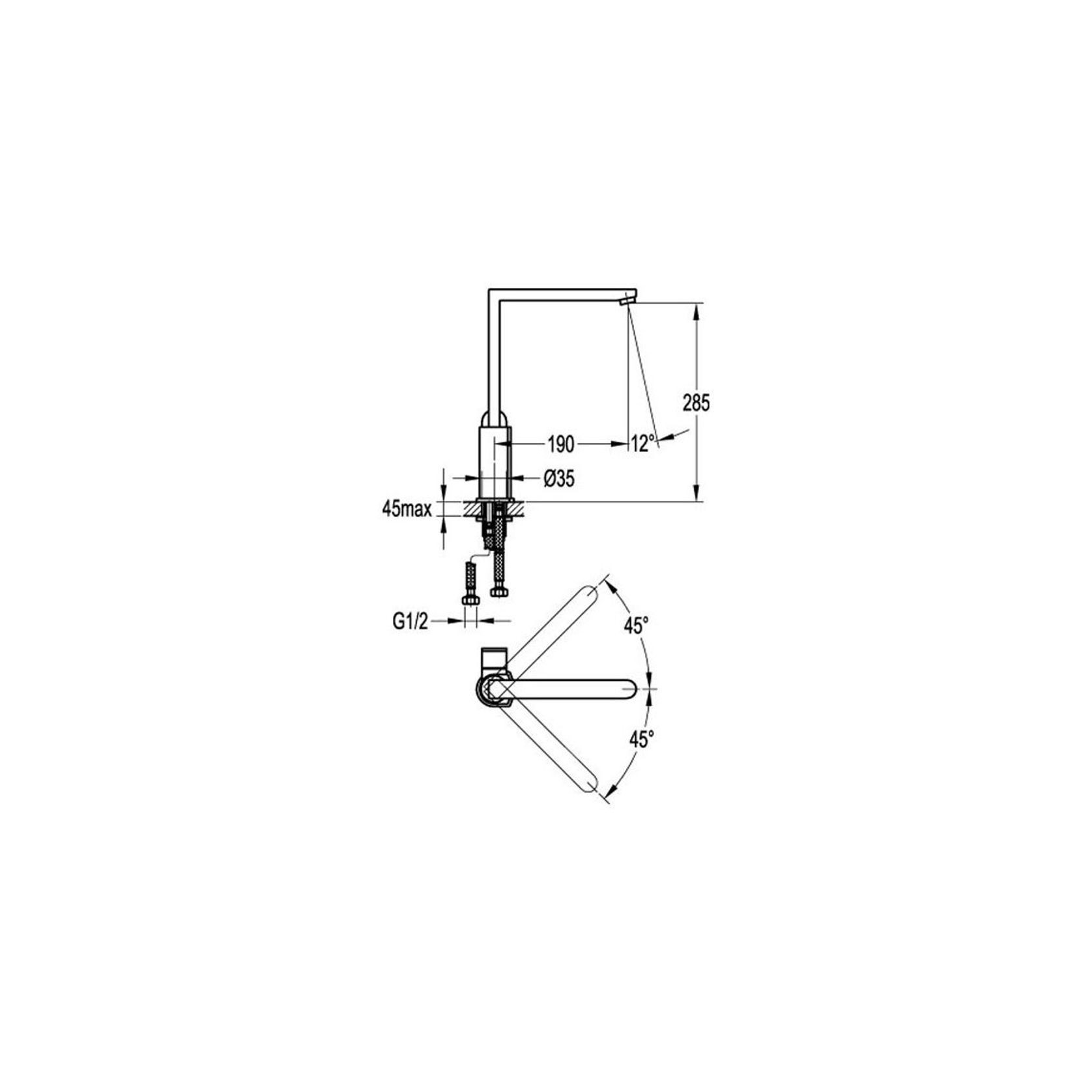 Smart Compact Kitchen Mixer Chrome gallery detail image