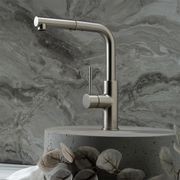 Nisa Square Pull Out Mixer Brushed Nickel gallery detail image