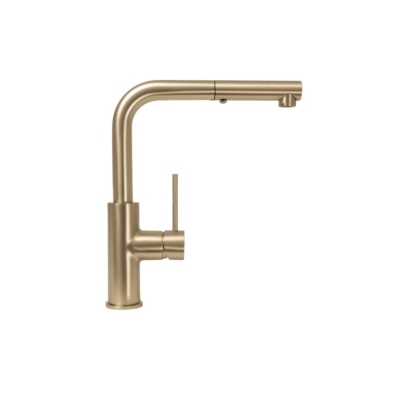 Nisa Square Pull Out Mixer Brushed Brass Gold gallery detail image
