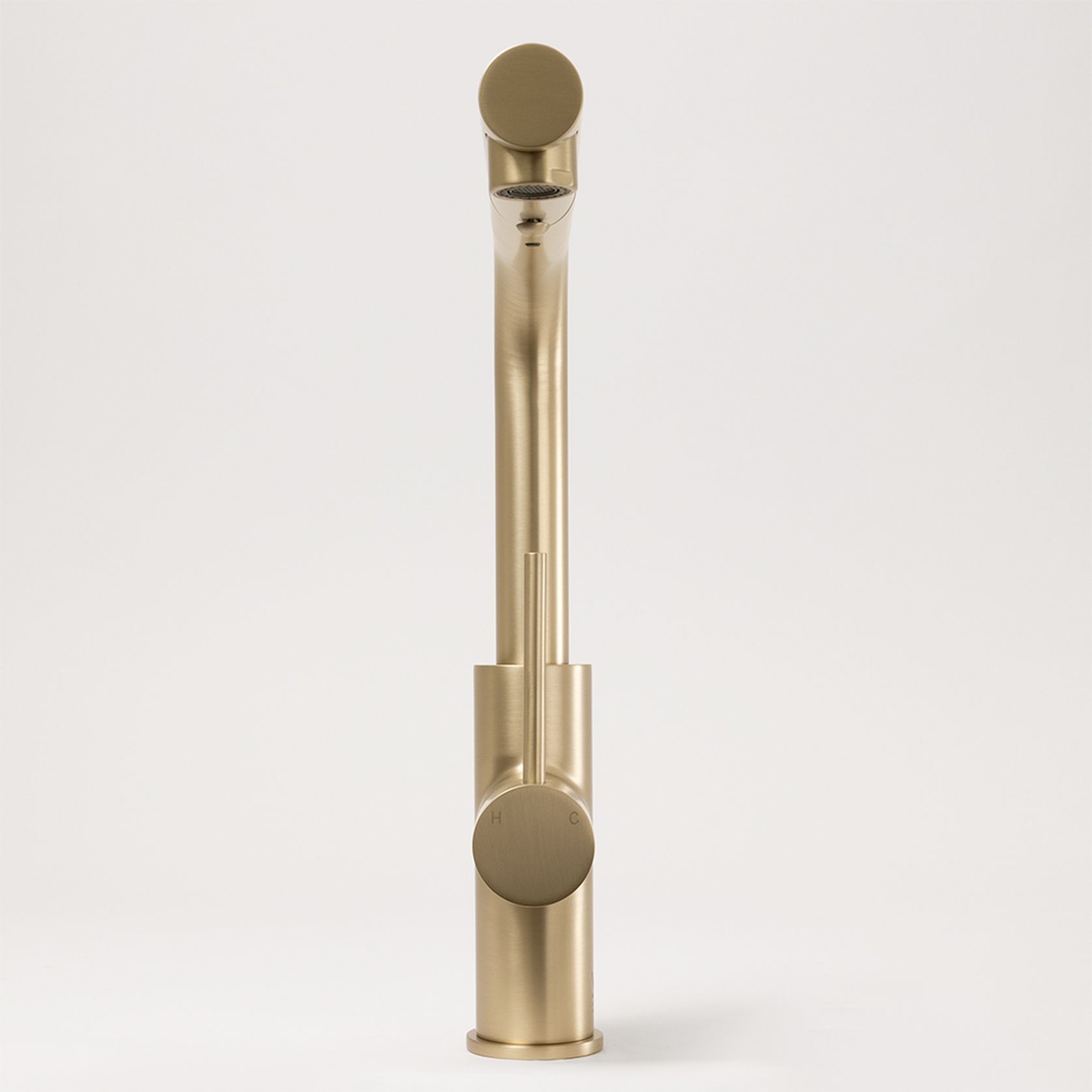 Nisa Square Pull Out Mixer Brushed Brass Gold gallery detail image
