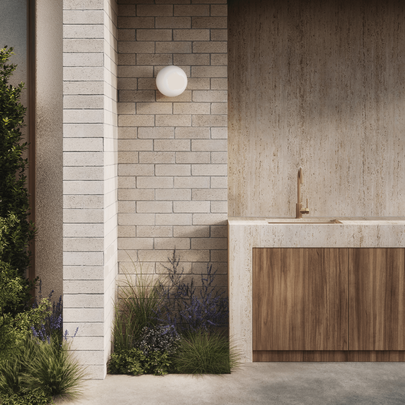 Sola Outdoor Kitchen Mixer | Brushed Copper gallery detail image