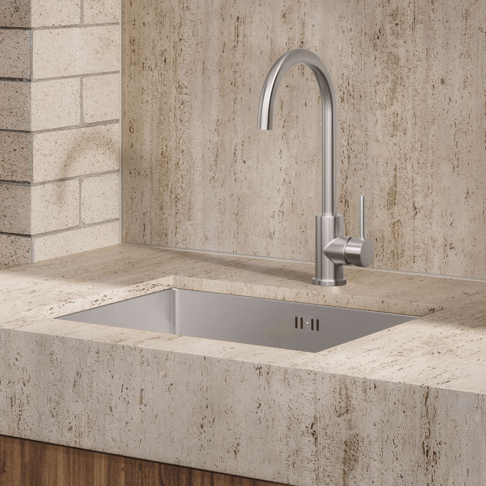 Sola Outdoor Kitchen Mixer | Stainless Steel gallery detail image