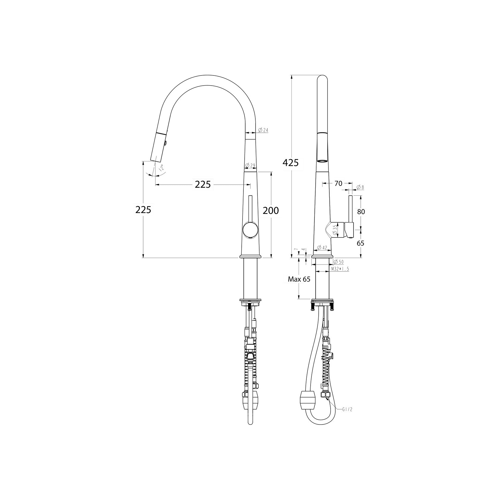 Apollo Pull Out Sink Mixer gallery detail image