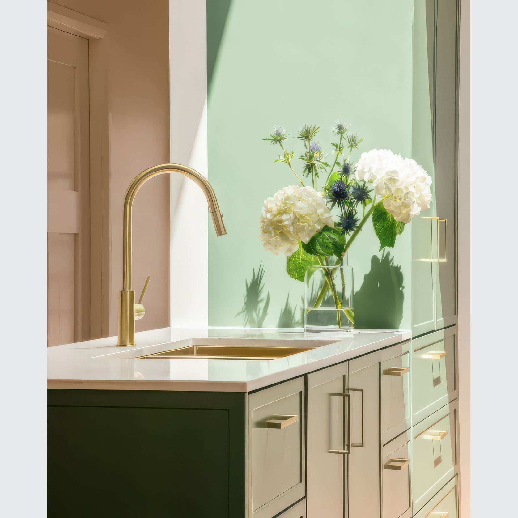 Meir Round Pinless Piccola Pull Out Kitchen Mixer Tap Lustre Bronze gallery detail image