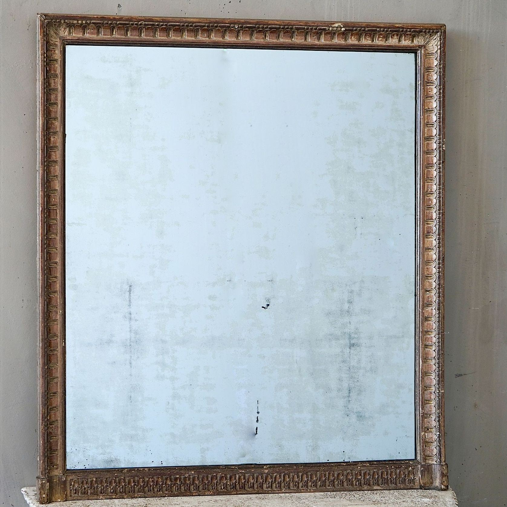 Antique French Louis XVI Overmantle Mirror gallery detail image