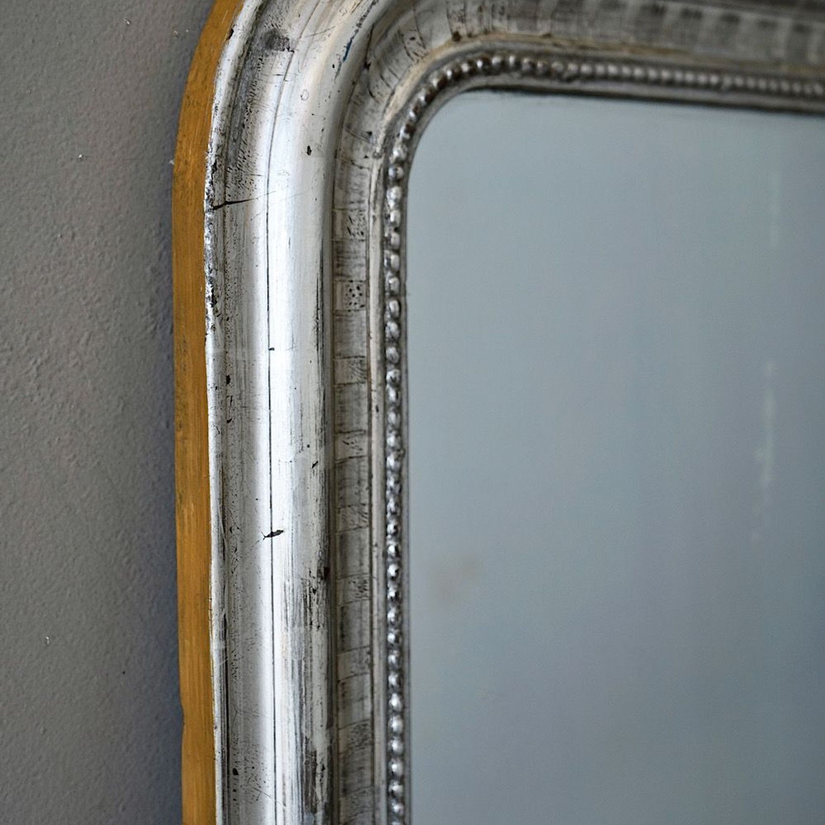 Antique French Louis Philippe Silvered Mirror gallery detail image
