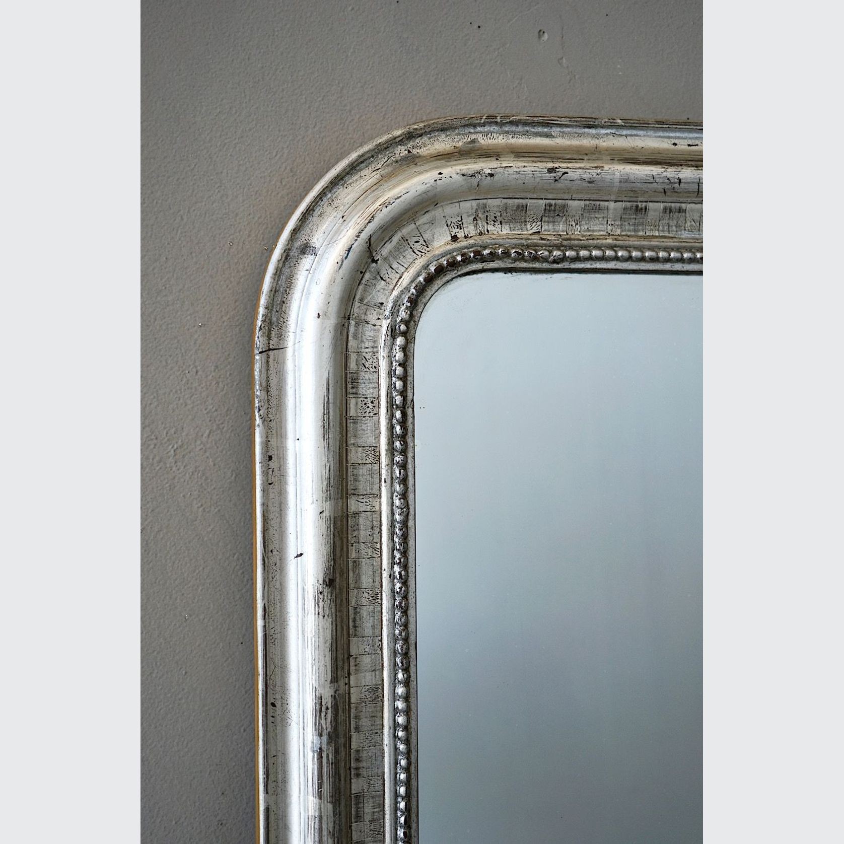 Antique French Louis Philippe Silvered Mirror gallery detail image