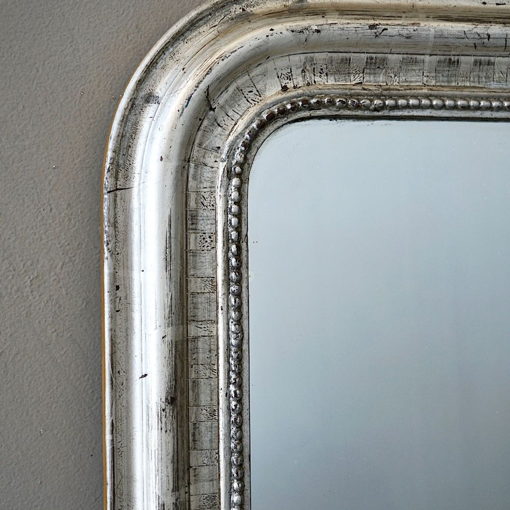 Antique French Louis Philippe Silvered Mirror gallery detail image