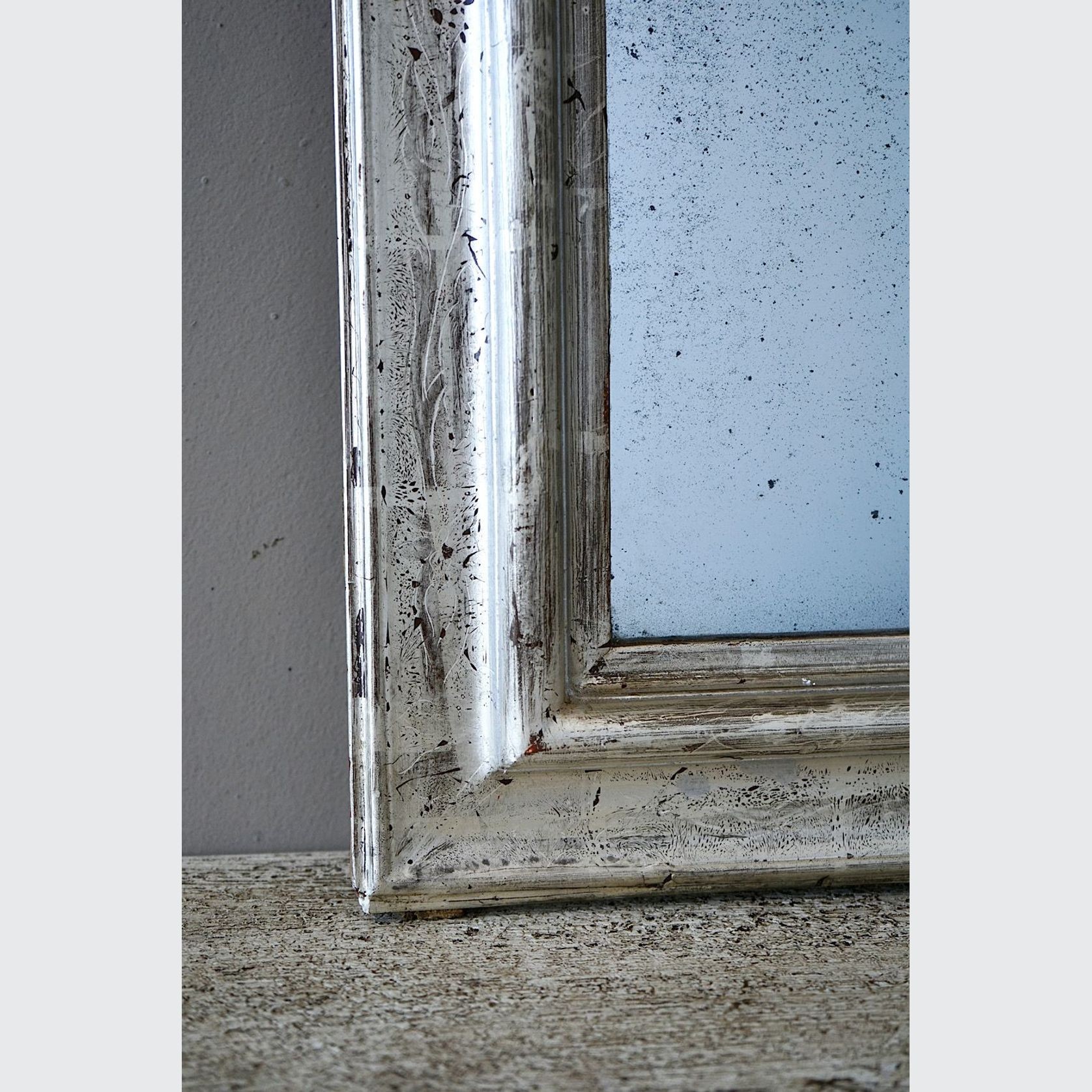 Antique French Louis Philippe Silvered Mirror gallery detail image