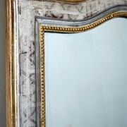 Antique French Louis Philippe Silvered & Gilded Mirror gallery detail image
