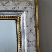 Antique French Louis Philippe Silvered & Gilded Mirror gallery detail image
