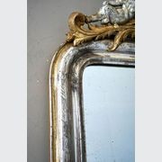 Antique French Silvered & Gilded Mirror gallery detail image