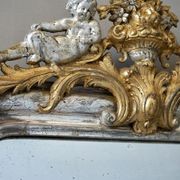 Antique French Silvered & Gilded Mirror gallery detail image