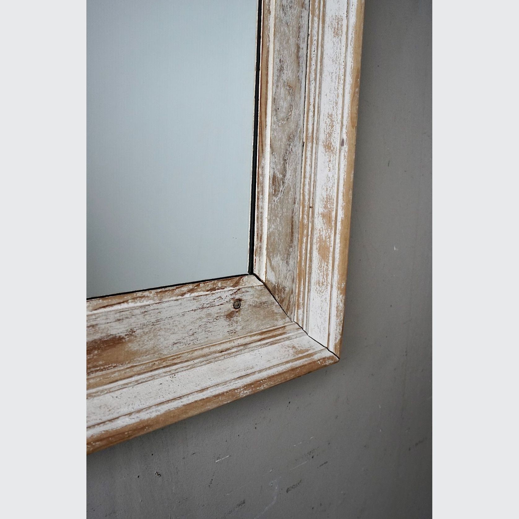French Antique Mirror with Distressed Patina gallery detail image