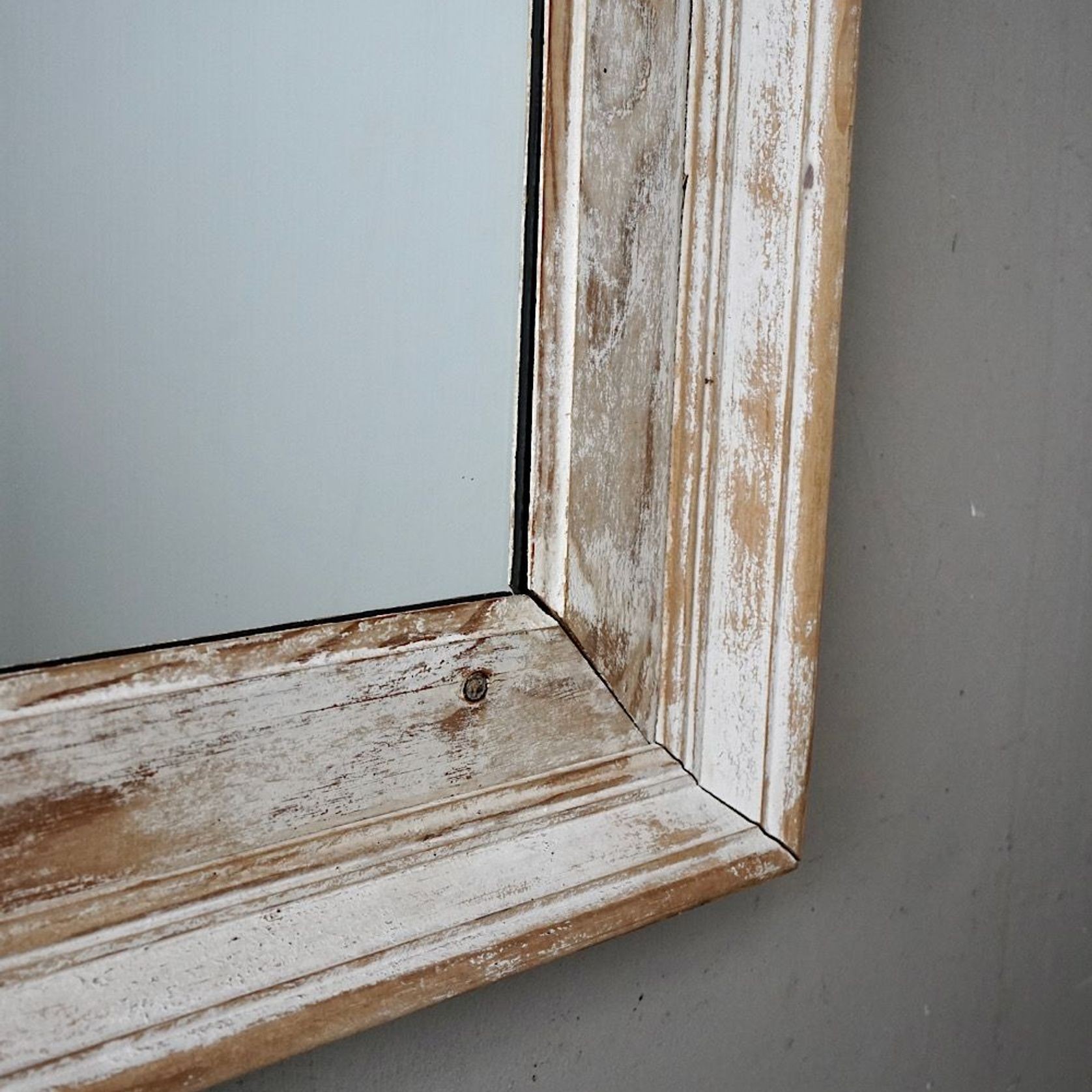 French Antique Mirror with Distressed Patina gallery detail image