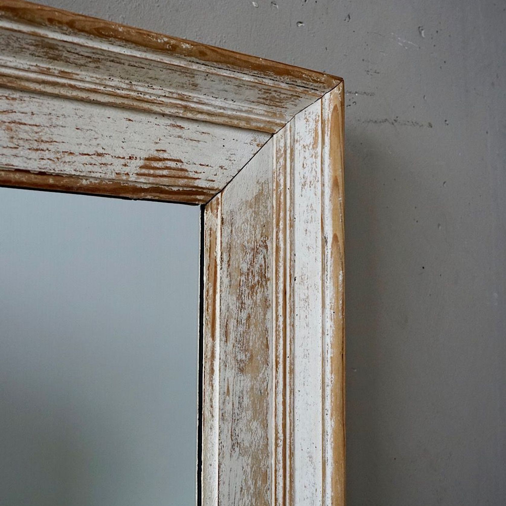 French Antique Mirror with Distressed Patina gallery detail image
