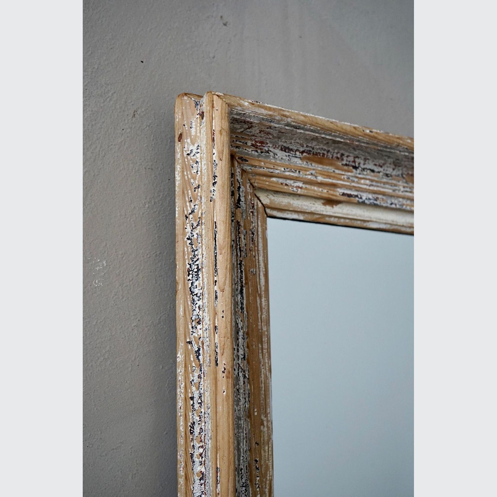 French Antique Mirror with Distressed Patina gallery detail image