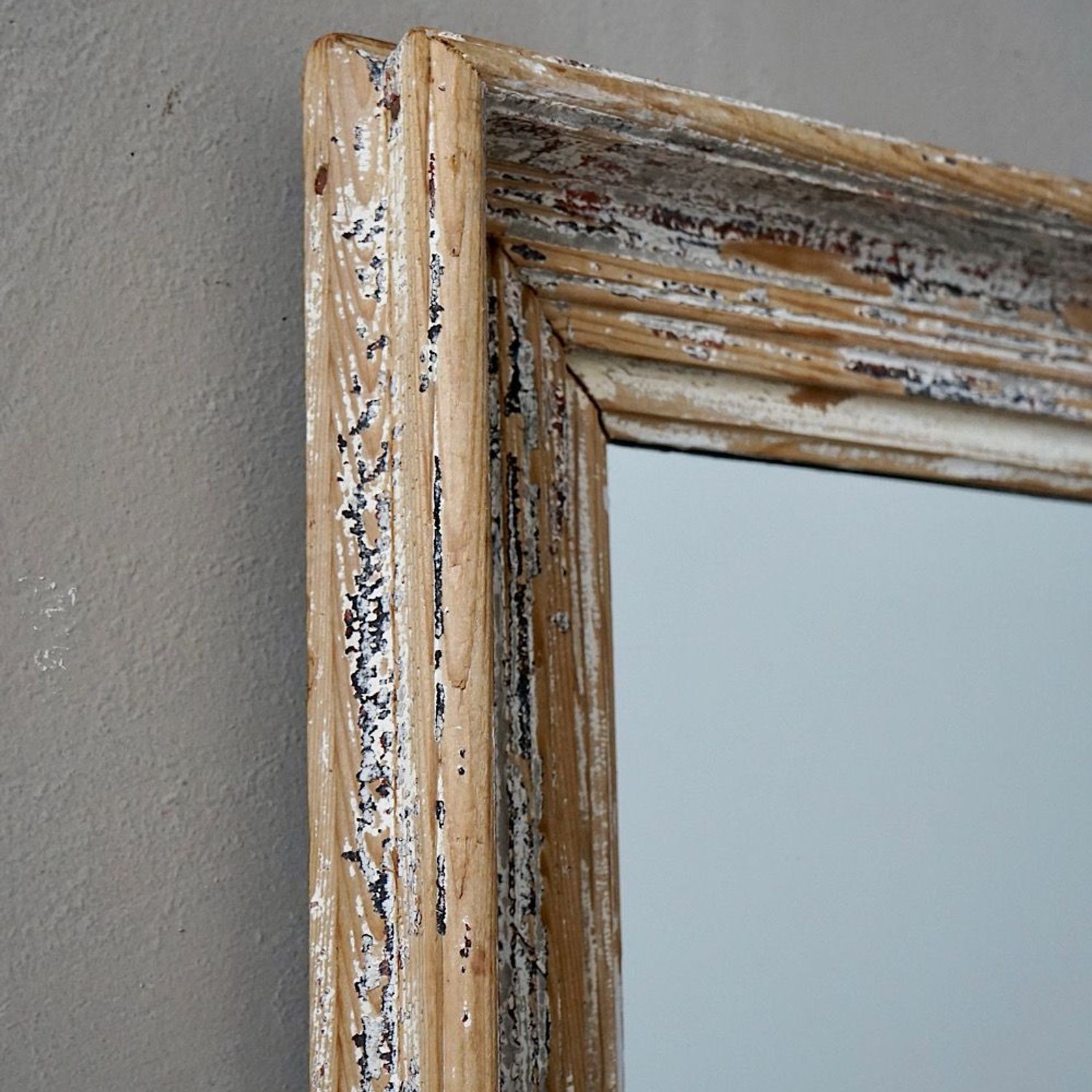 French Antique Mirror with Distressed Patina gallery detail image