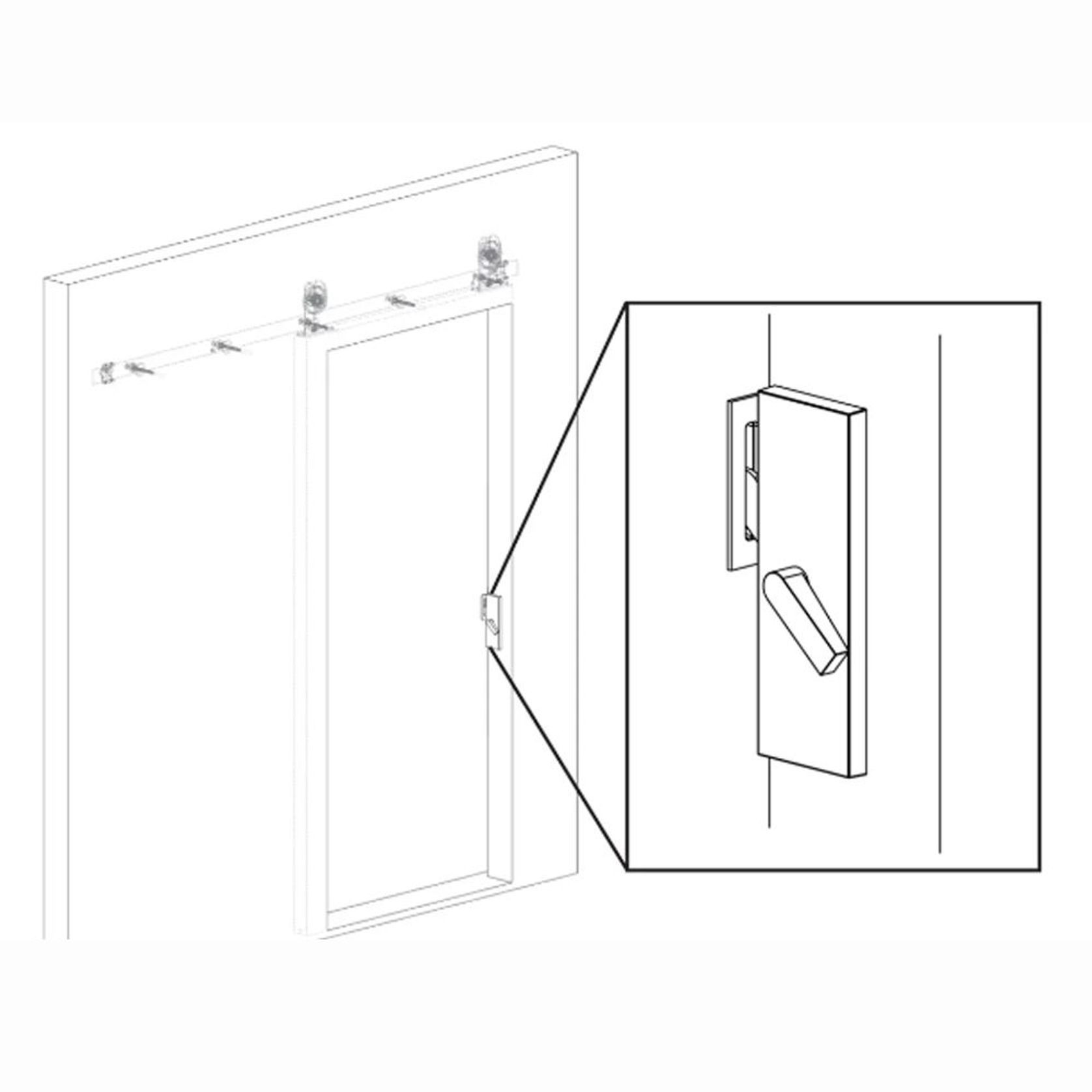 Emtek Rectangular Barn Door Privacy Lock with Strike gallery detail image
