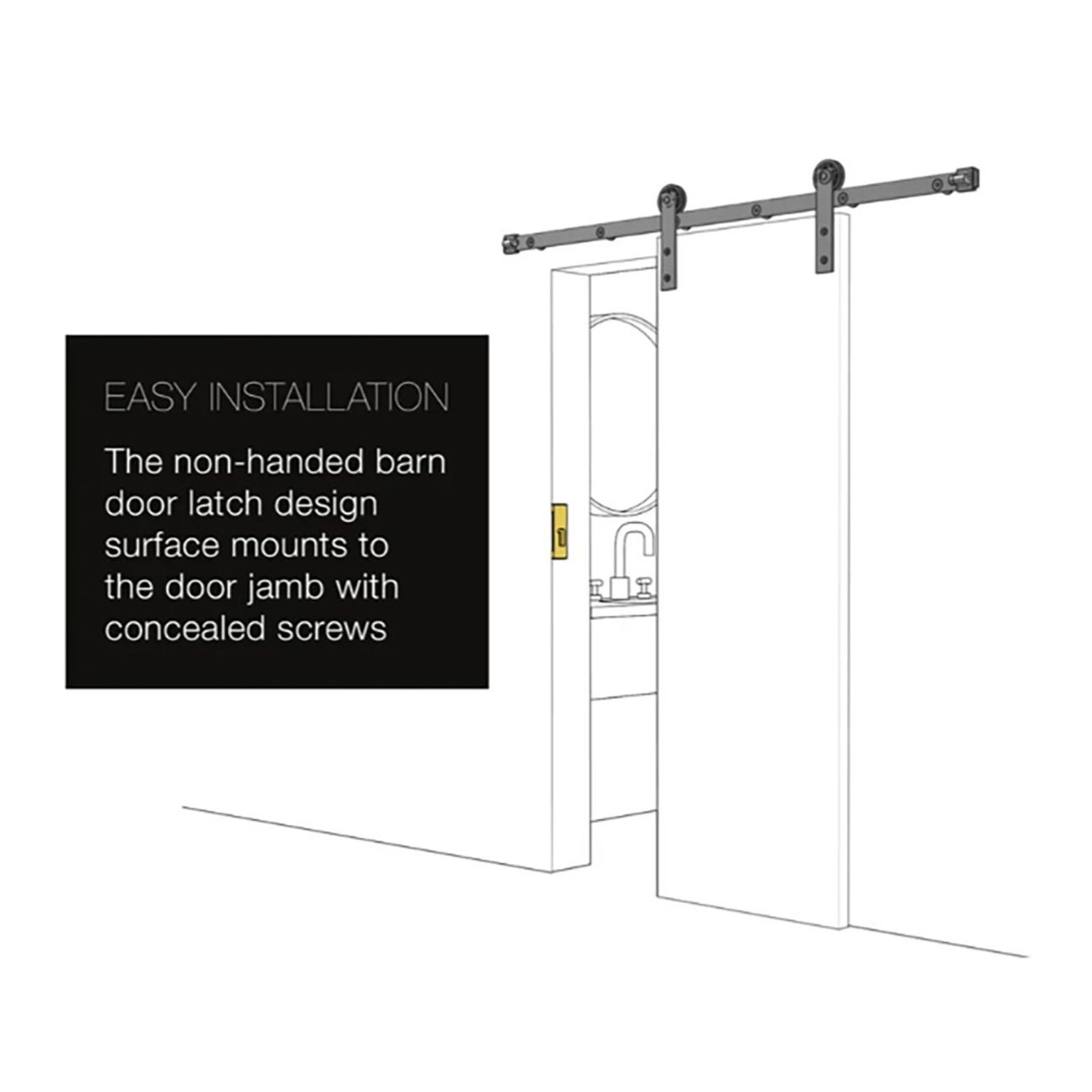 Emtek Rectangular Barn Door Privacy Lock with Strike gallery detail image