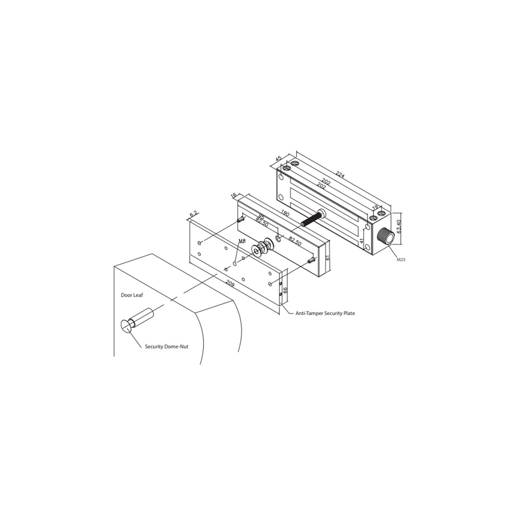 LOX Weather Resistant Electro Magnetic Gate Lock EM5000 gallery detail image