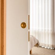 Brushed Brass Cavity Sliding Privacy Door Lock ROUND I Mucheln gallery detail image
