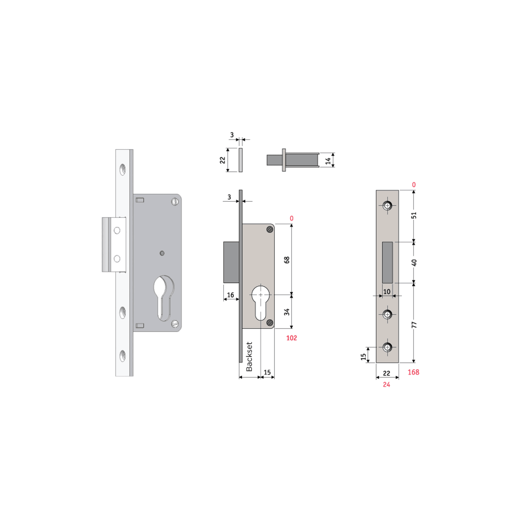 Euro Mortice Deadlock S721 gallery detail image