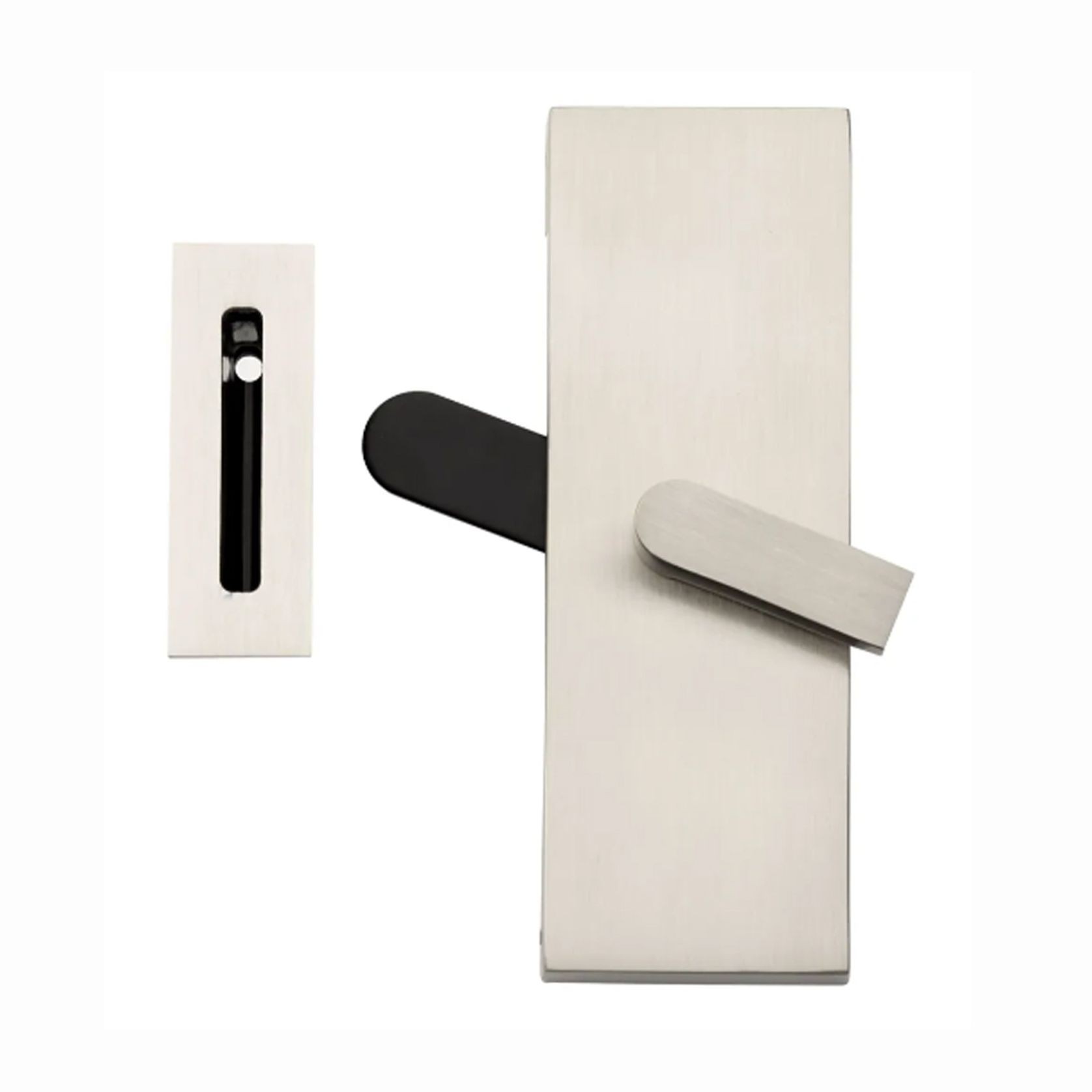 Emtek Rectangular Barn Door Privacy Lock with Strike gallery detail image