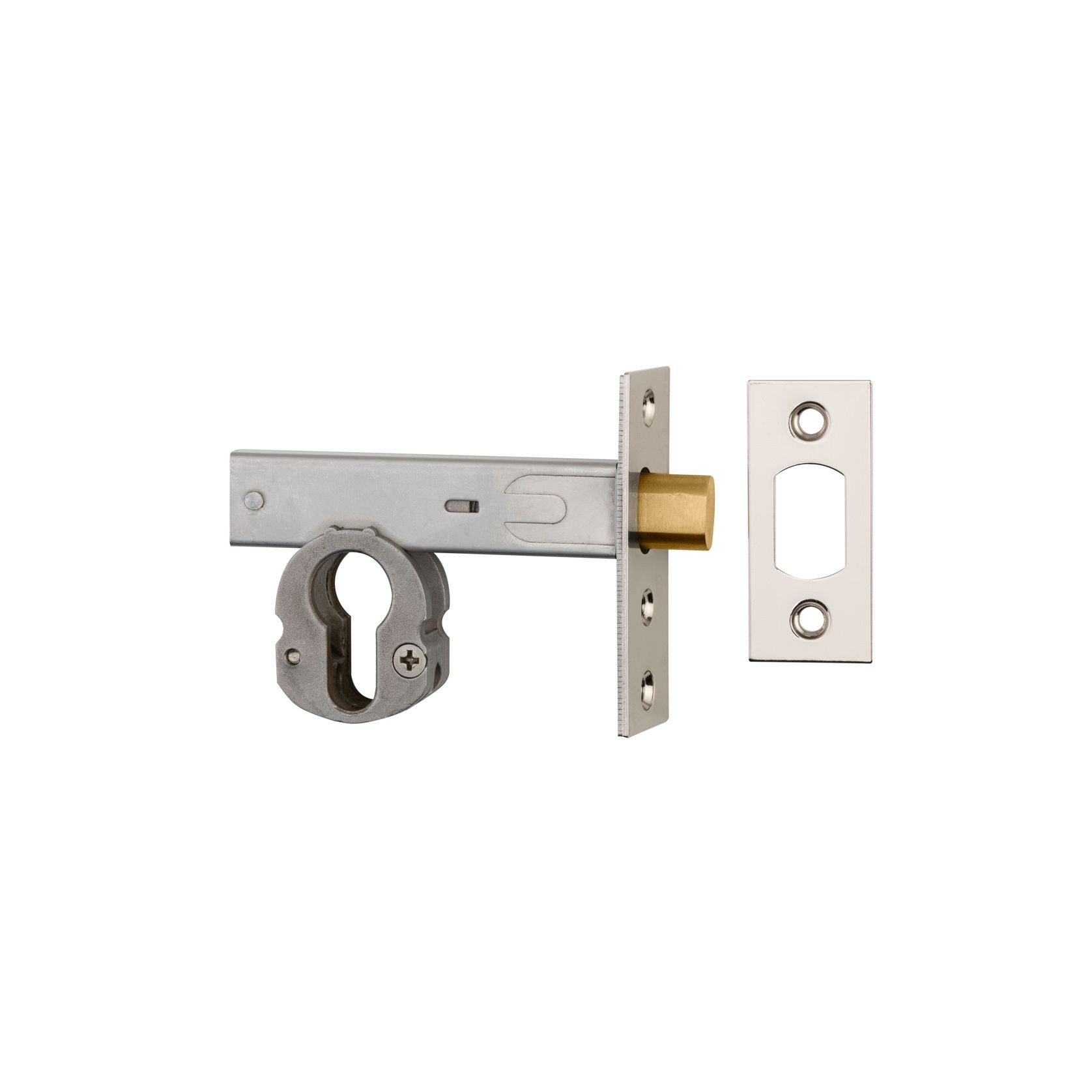 Euro Mortice Deadbolt - 60mm Backset | Polished Nickel gallery detail image