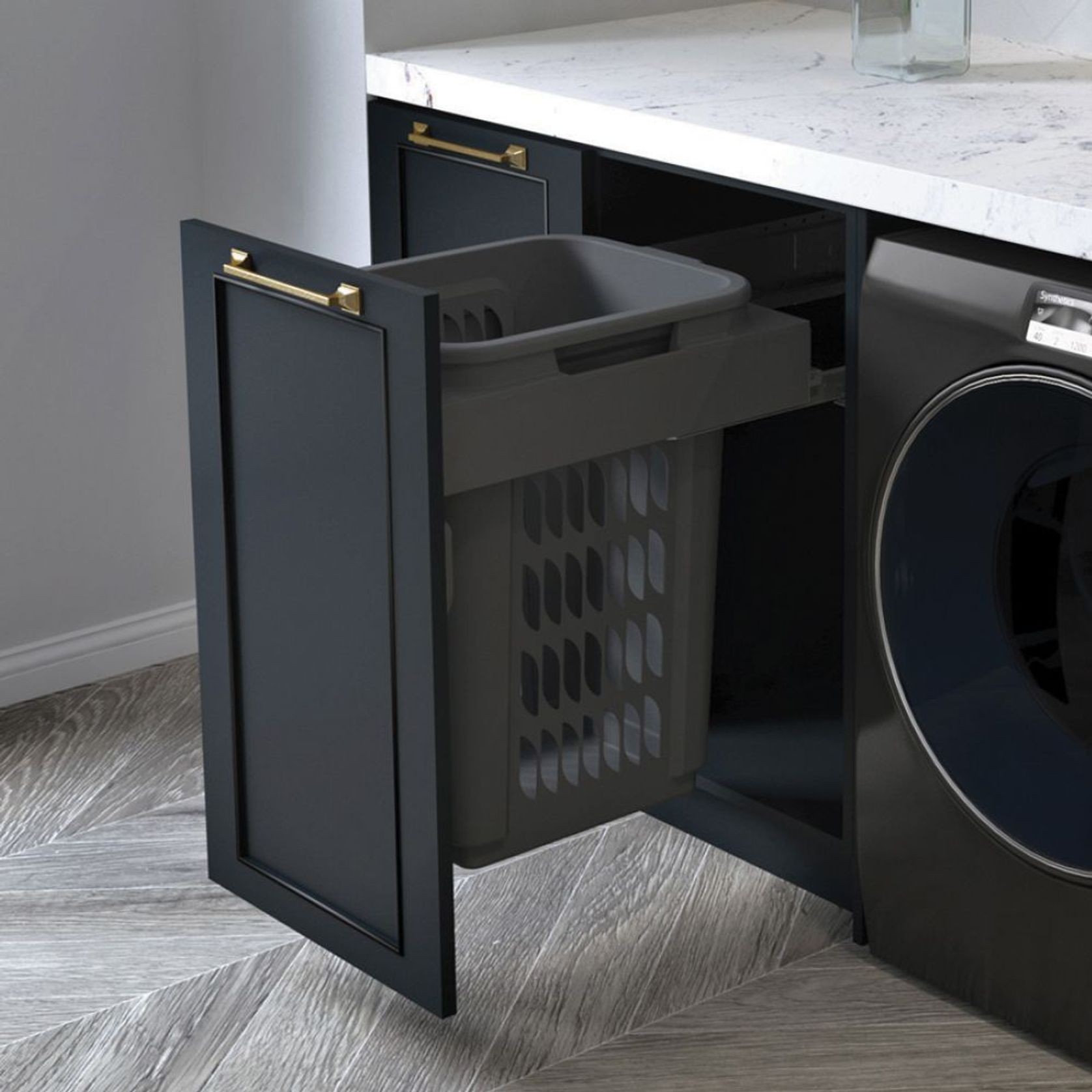 Concelo 1 x 60L Laundry Hamper | Door Pull | Cinder gallery detail image