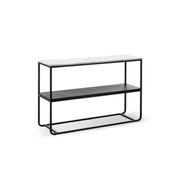 Estoria 120cm White Marble Shelf Console Table | Black gallery detail image