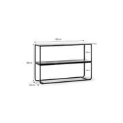 Estoria 120cm White Marble Shelf Console Table | Black gallery detail image