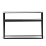 Ebonie 120cm White Marble Console Table | Black gallery detail image