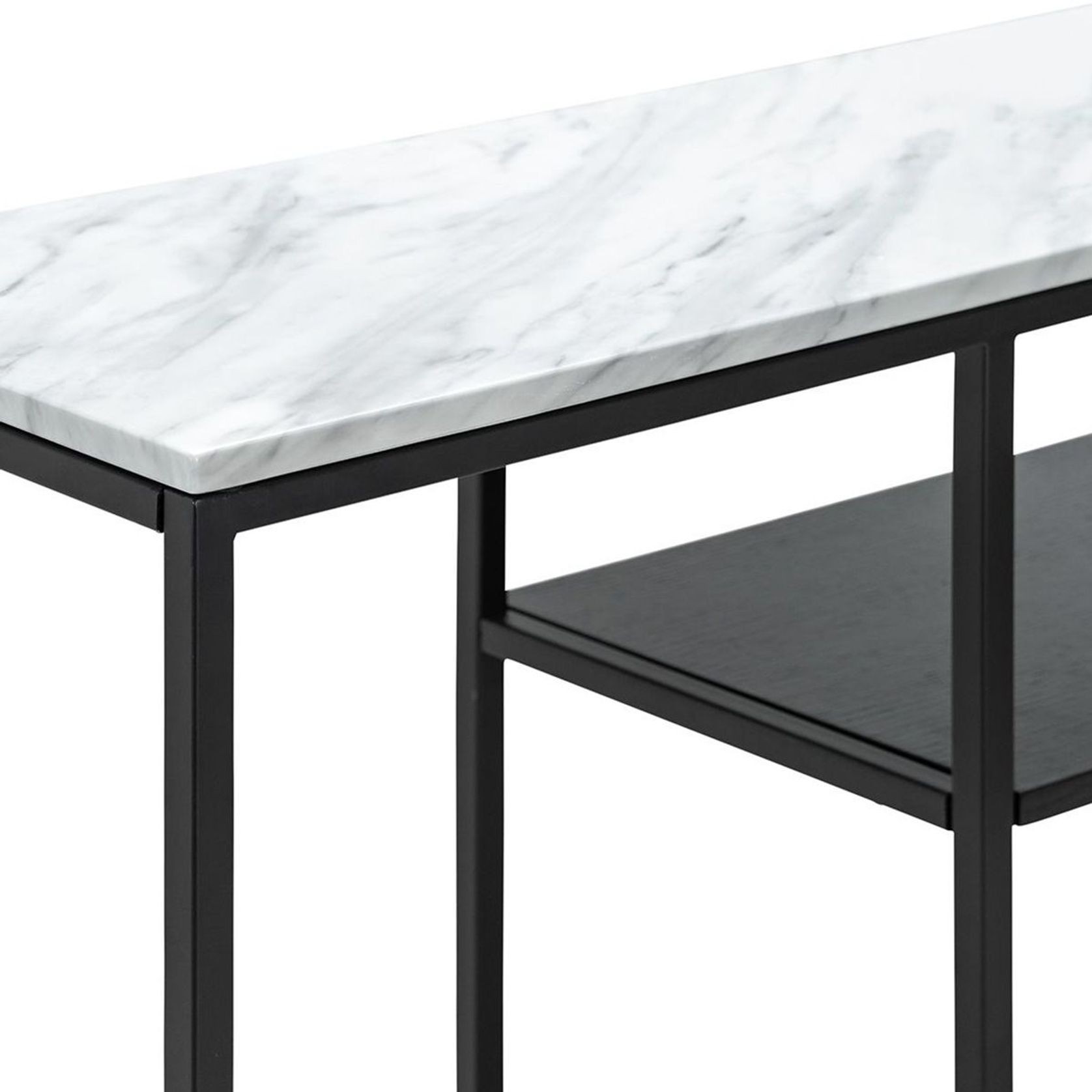 Ebonie 130cm White Marble Console Table | Black gallery detail image