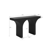 Arcus 140cm Concrete Console Table in Matte Black gallery detail image