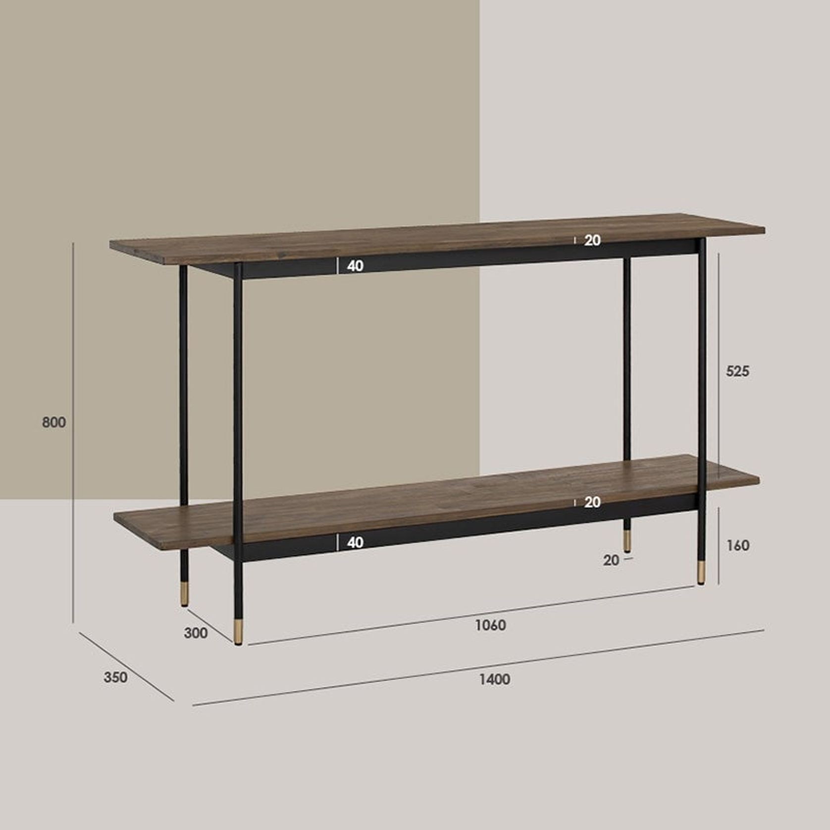 HAMILTON Console Table Solid Acacia Wood 140cm - Toffee gallery detail image