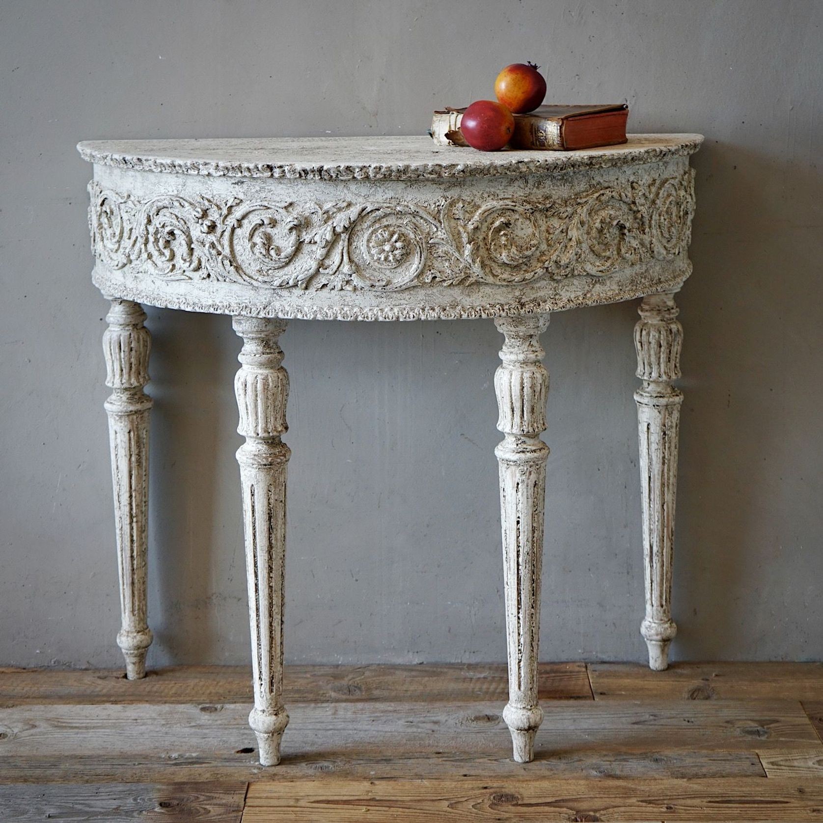 Louis XVI Painted Demi-lune Console gallery detail image