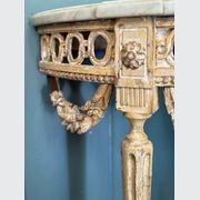 French Louis XVI Painted Demi-lune Consoles (Pair) gallery detail image