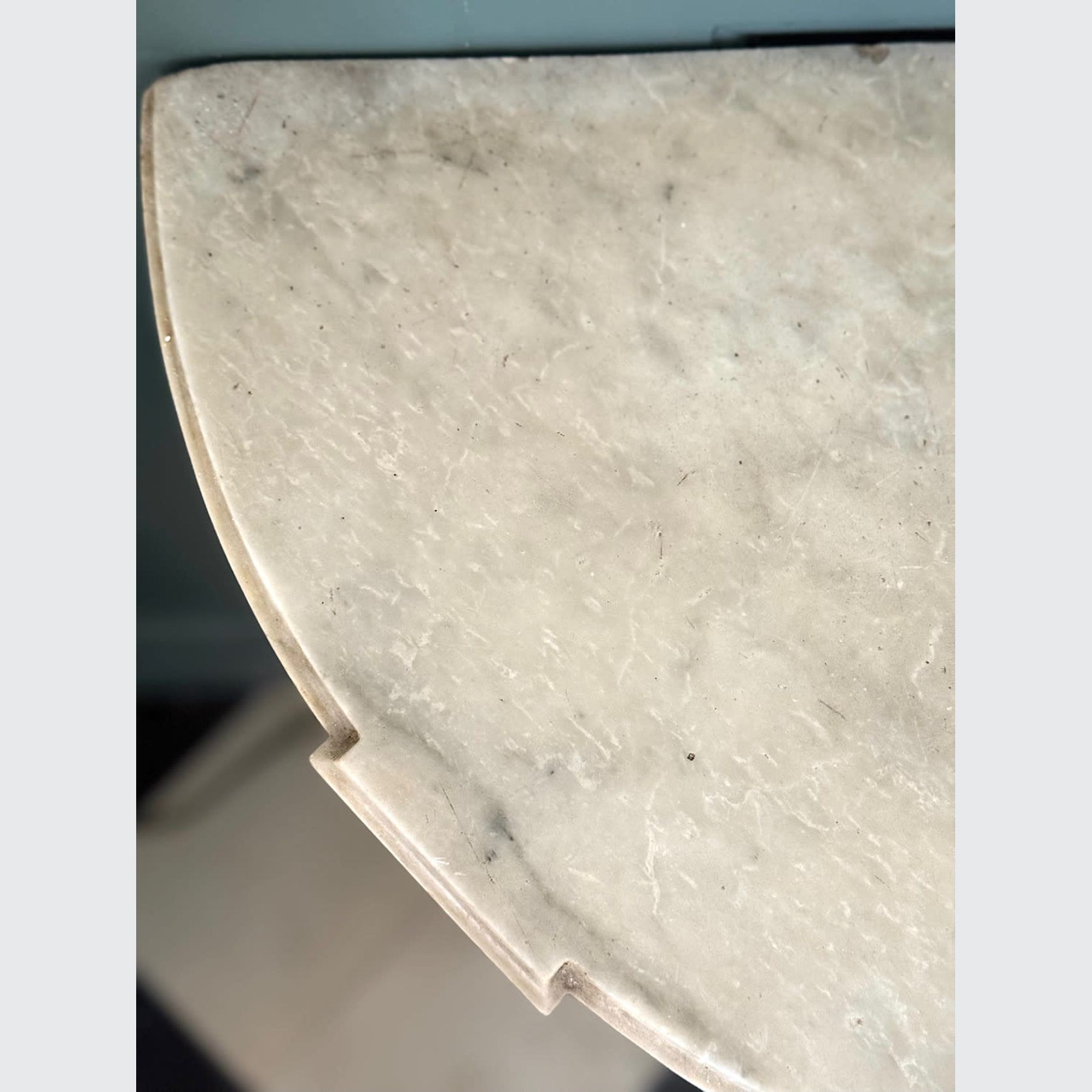 French Louis XVI Painted Demi-lune Consoles (Pair) gallery detail image