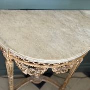 French Louis XVI Painted Demi-lune Consoles (Pair) gallery detail image