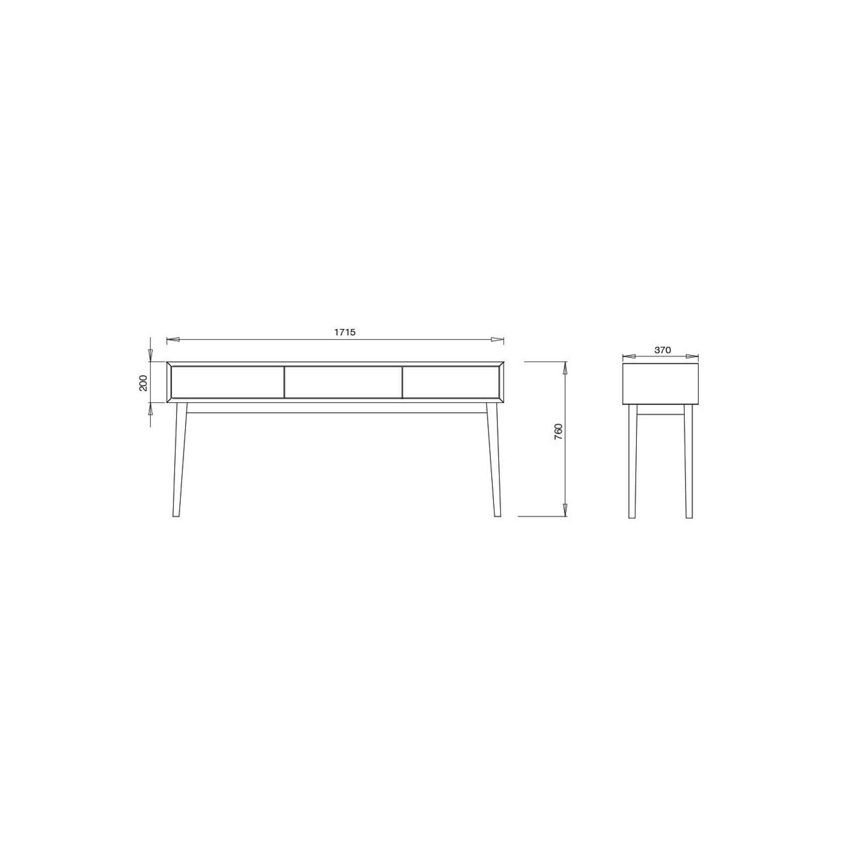 Copenhagen Console Table - 3 Draws - Oak - Extra Long gallery detail image
