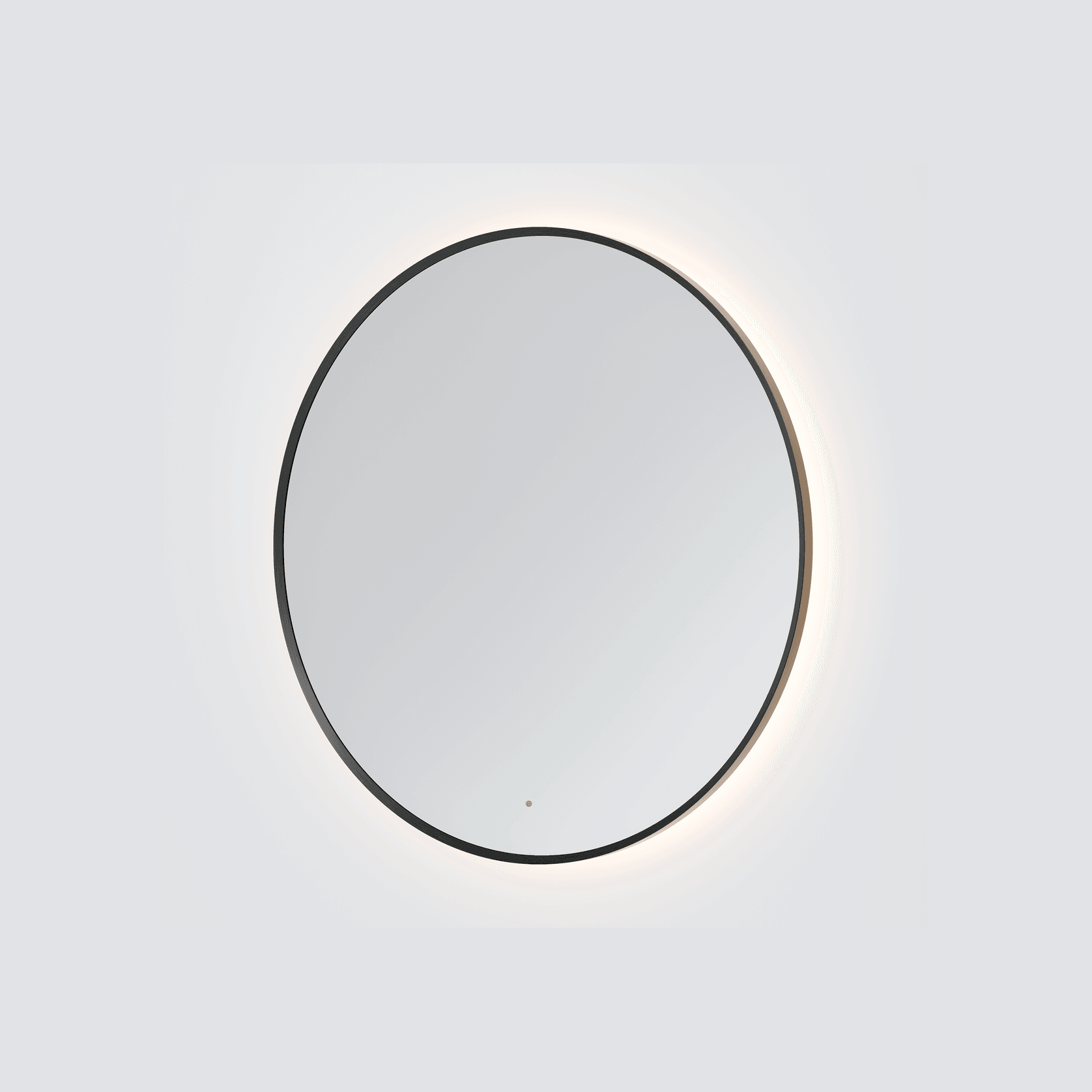 Code Solace Round Framed Gunmetal Led Mirror - 3 Sizes gallery detail image