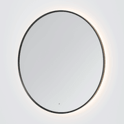 Code Solace Round Framed Gunmetal Led Mirror - 3 Sizes gallery detail image