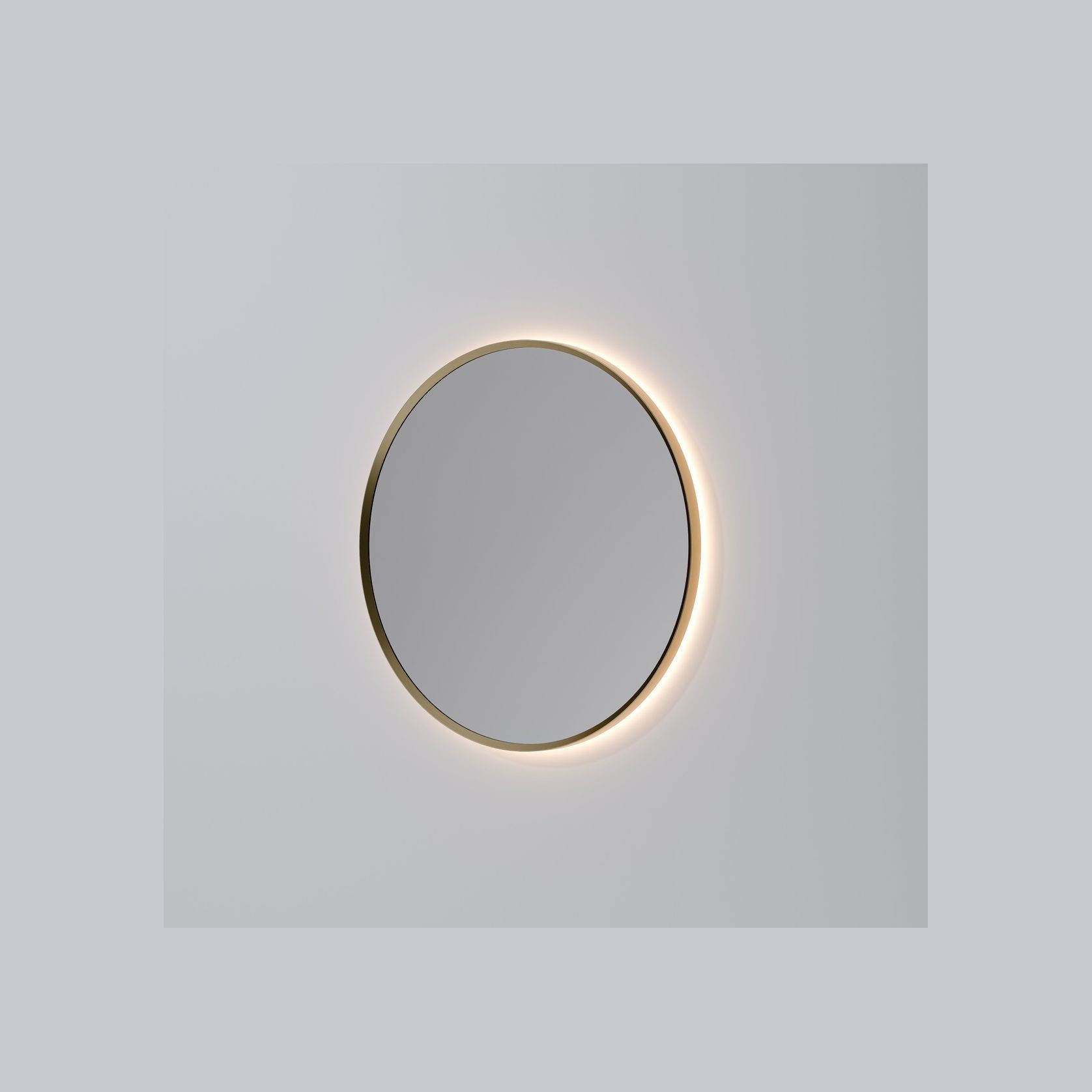 Code Solace Round Framed Gunmetal Led Mirror - 3 Sizes gallery detail image