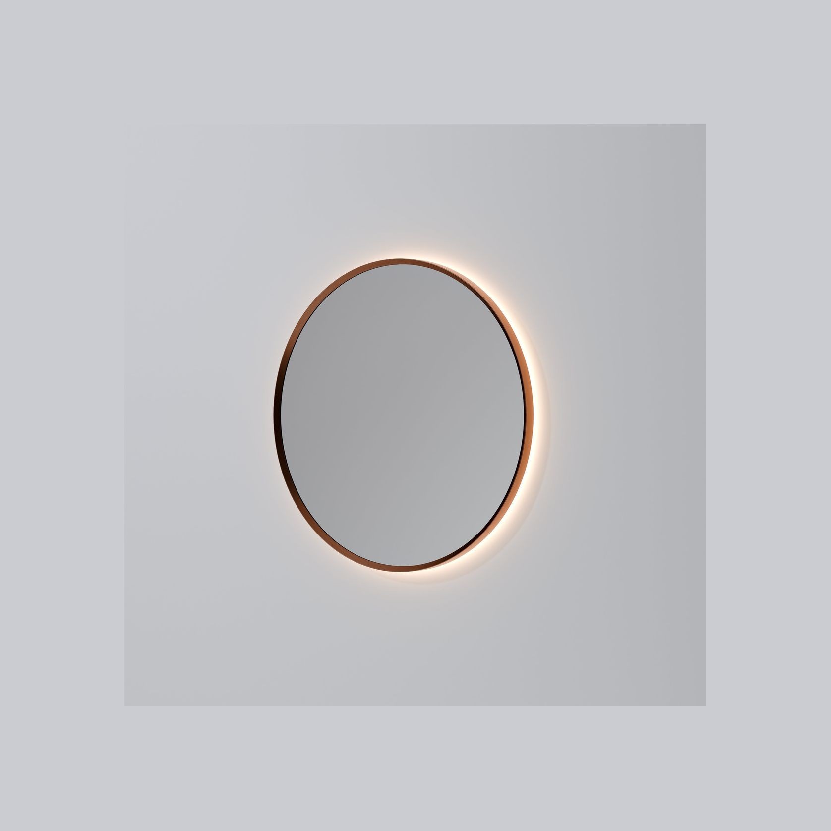Code Solace Round Framed Gunmetal Led Mirror - 3 Sizes gallery detail image